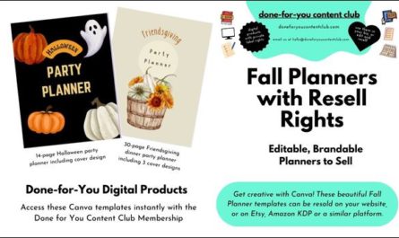 fall planners with resell rights