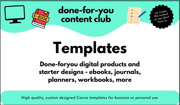 Done for You Templates – Ebooks, Journals, Planners, Workbooks, More