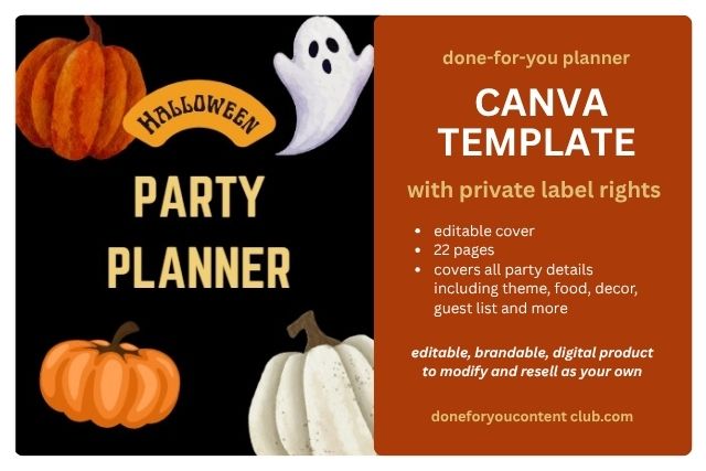 Halloween party planner commercial eesell rights