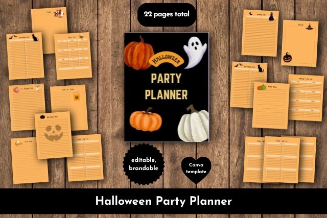 Halloween party planner plr rights canva