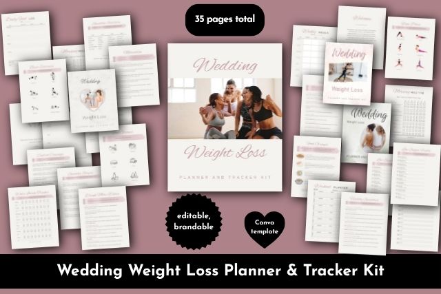 wedding day wellness planner and tracker pages