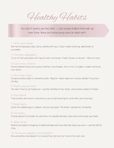 healthy habits wedding weight loss page