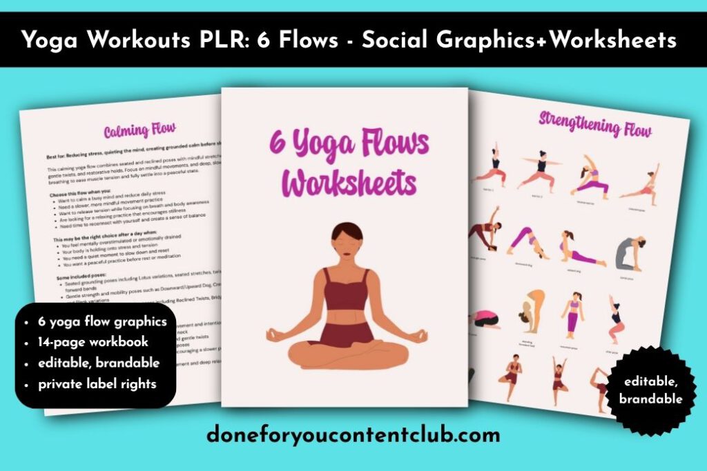 yoga workout plr content